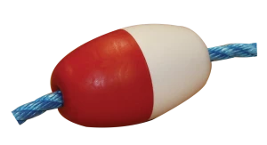 Rope float 5" x 3" red/white