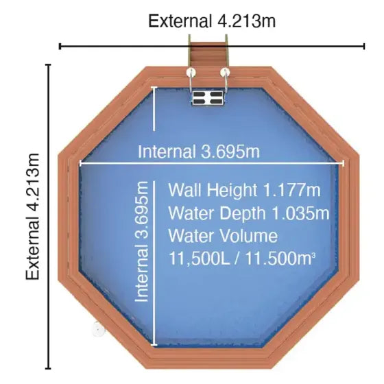 Plastica Knightsbridge Wooden Pool Package with Argonaut/Endurance Filtration & SwimMaster Counter Current