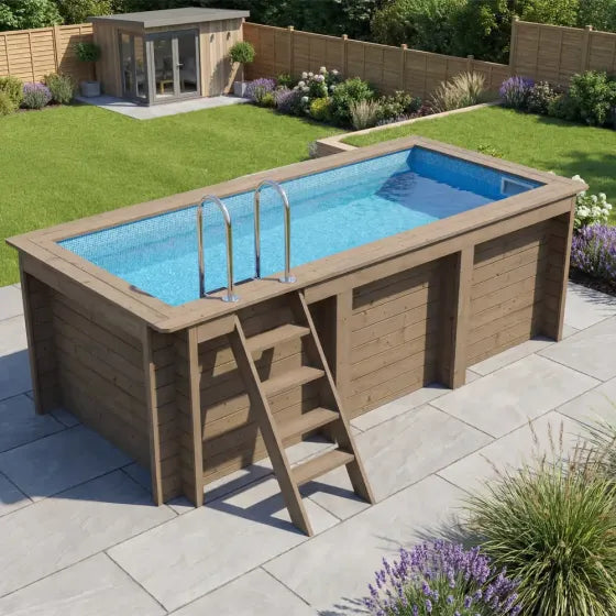 Plastica Nazca 4m x 2m Wooden Pool Package with Argonaut/Endurance Filtration & SwimMaster Counter Current & Invertemp Heat Pump