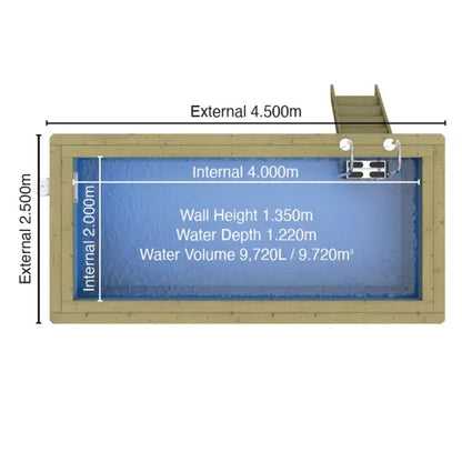 Plastica Nazca 4m x 2m Wooden Pool Package with Invertemp Heat Pump