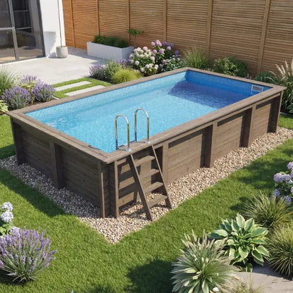 Plastica Nazca 6m x 3m Wooden Pool Package with SwimMaster Counter Current