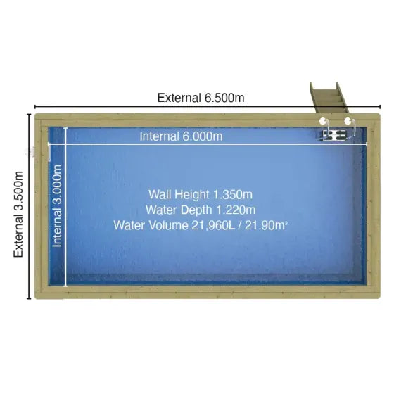 Plastica Nazca 6m x 3m Wooden Pool Package with Argonaut/Endurance Filtration & SwimMaster Counter Current & Invertemp Heat Pump