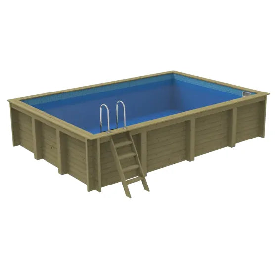 Plastica Nazca 6m x 4m Wooden Pool Package with SwimMaster Counter Current