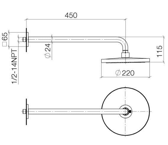 Tylo Rain Shower, Round, Chrome