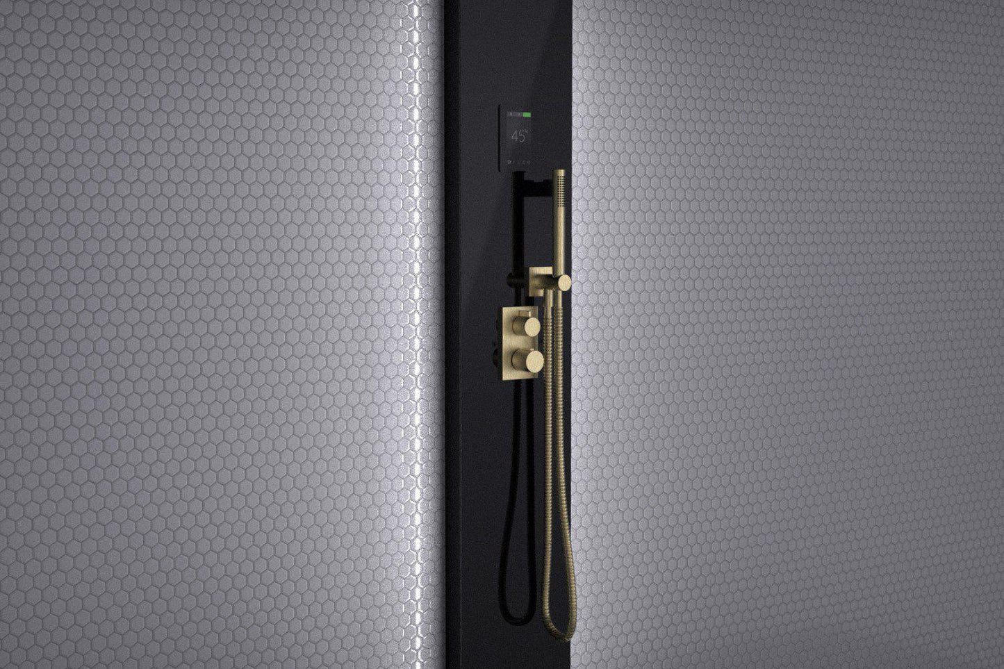 Tylo Stella Steam Shower Column 2/4 Brushed Brass / Black Column