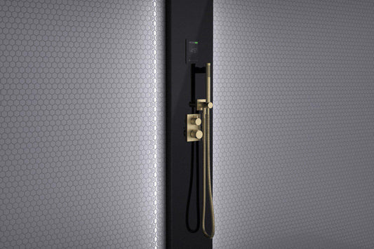 Tylo Stella Steam Shower Column 2/4 Brushed Brass / Black Column