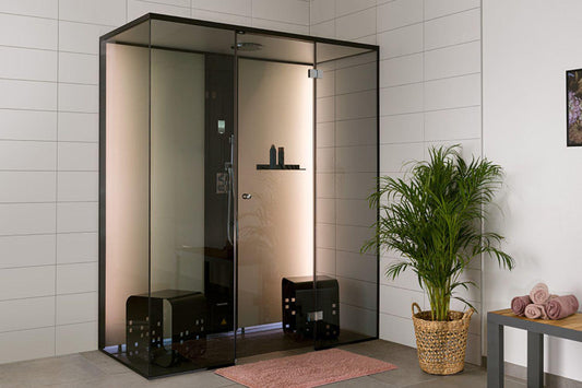 Tylo Vista 130 Left CO Steam Shower Corner Fit Enclosure