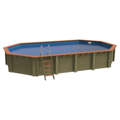Plastica Westminster Wooden Pool Package with SwimMaster Counter Current & Invertemp Heat Pump