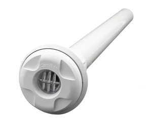 1.5" Eyeball inlet, c/w plumbed pipe (approx 550mm long) - White