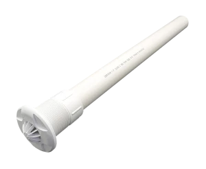1.5" Fixed grate inlet, c/w plumbed pipe (approx 550mm long) - White