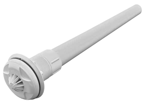 1.5" Fixed grate inlet, c/w plumbed pipe (approx 550mm long) - White