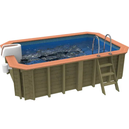Plastica Wooden Exercise Pool Package with Argonaut/Endurance Filtration & Badu Jet Perla Counter Current