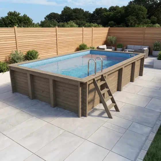 Plastica Nazca 6m x 4m Wooden Pool Package with Argonaut/Endurance Filtration & SwimMaster Counter Current & Invertemp Heat Pump
