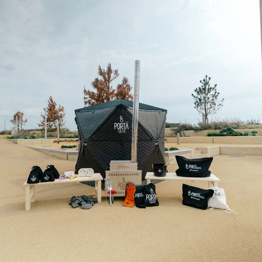 HEX | THE PORTABLE SAUNA | SOCIALITE – FULL PACKAGE & ADDITIONAL BENCH (4–6 People)