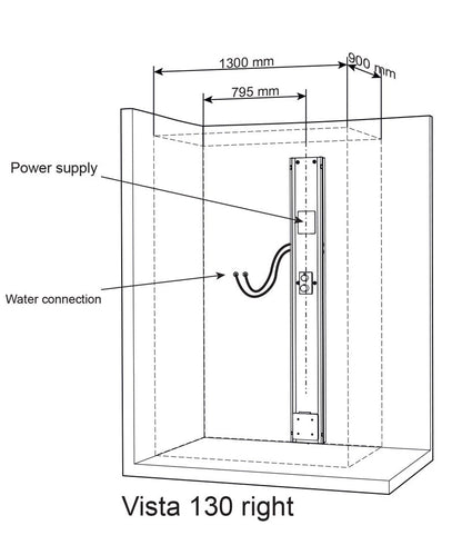 Tylo Vista 130 Left CO Steam Shower Corner Fit Enclosure