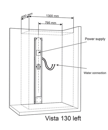 Tylo Vista 130 Left CO Steam Shower Corner Fit Enclosure